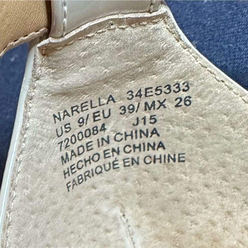 Calvin Klein Narella Heels Women 9M Nude Grey Excellent Patent Strappy Sandals - Picture 9 of 10